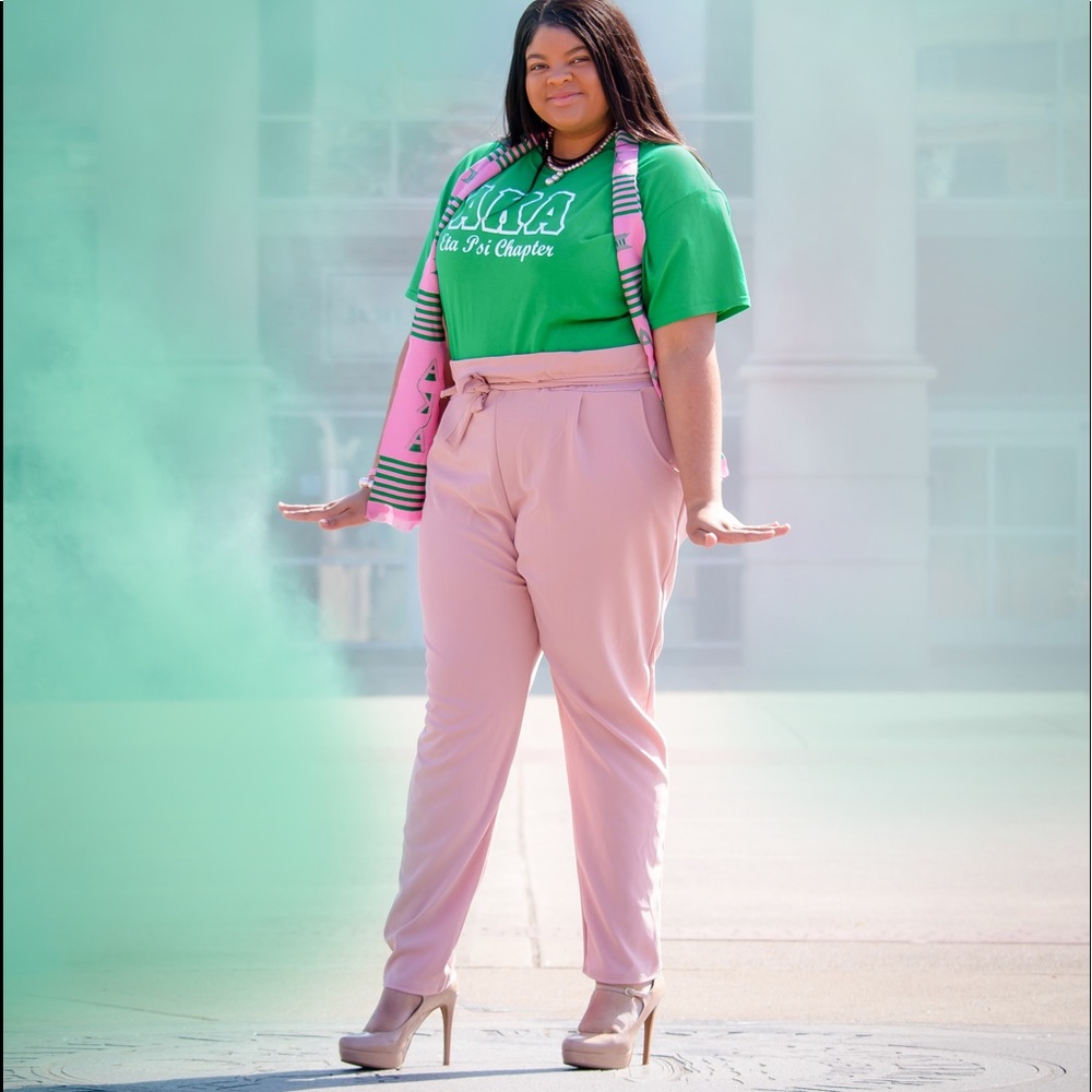 Pink Paperbag pants